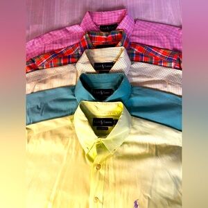 Polo Ralph Lauren Classic Fit Men’s Short Sleeve Button Down Lot (5) Size LG